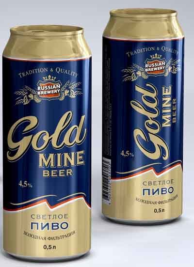 Светлое пиво Gold mine Beer
